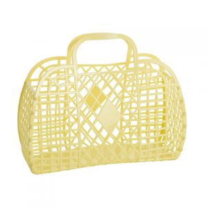 Large Retro Basket - Yellow | Sunjellies | Unique Gifts for Children | Oscar & B | UK