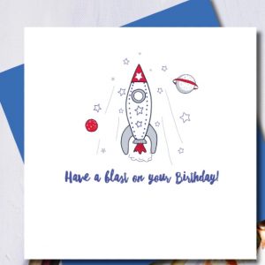 Blast Off Birthday Card | Marina B | Unique Gifts | Oscar & B | United Kingdom