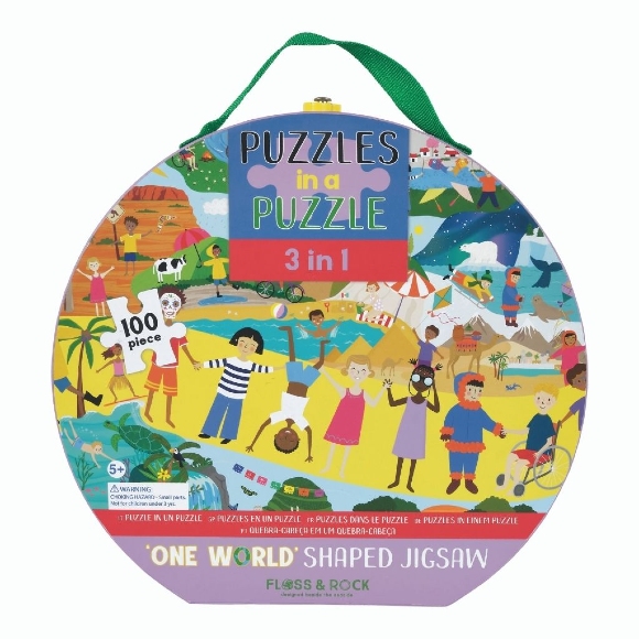 One World 3in1 Puzzle | Floss & Rock | Unique Gifts | Oscar & B | UK