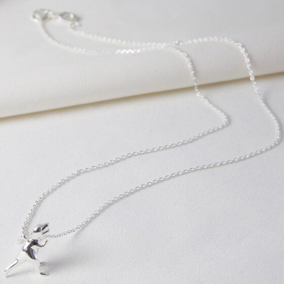 Silver T-rex Dinosaur Necklace | Lisa Angel | Unique Gifts | Oscar & B | UK