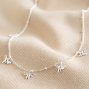 Silver Tiny Bees Necklace | Lisa Angel | Unique Gifts | Oscar & B | UK