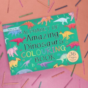 Alphabet of Amazing Dinosaurs Colouring Book| Button and Squirt | Unique Gifts | Oscar & B | UK