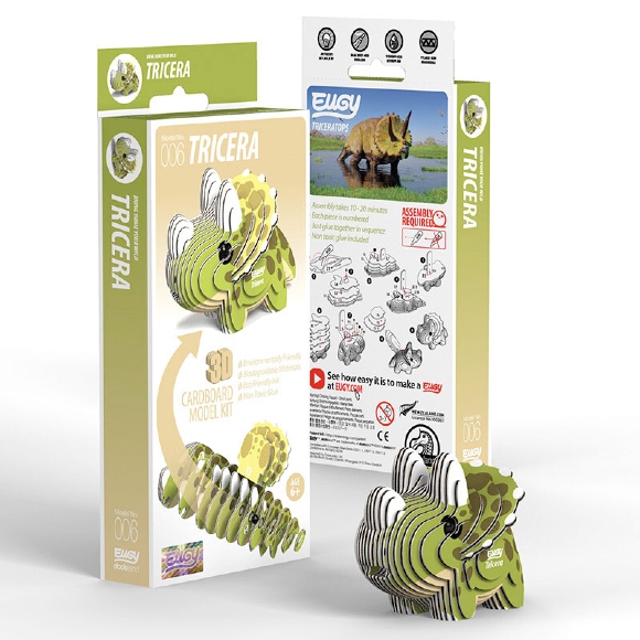 Tricera 3D Craft Kit | Eugy | Unique Gifts | Oscar & B | UK